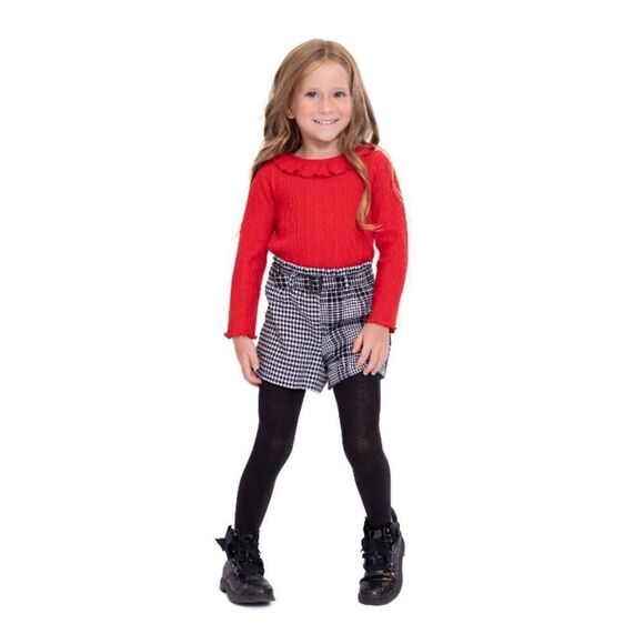 Toddler Girls Comfy Cute Ruffle Top, Shorts and Tights, 3-Piece Set, Size 5T - Picture 3 of 9